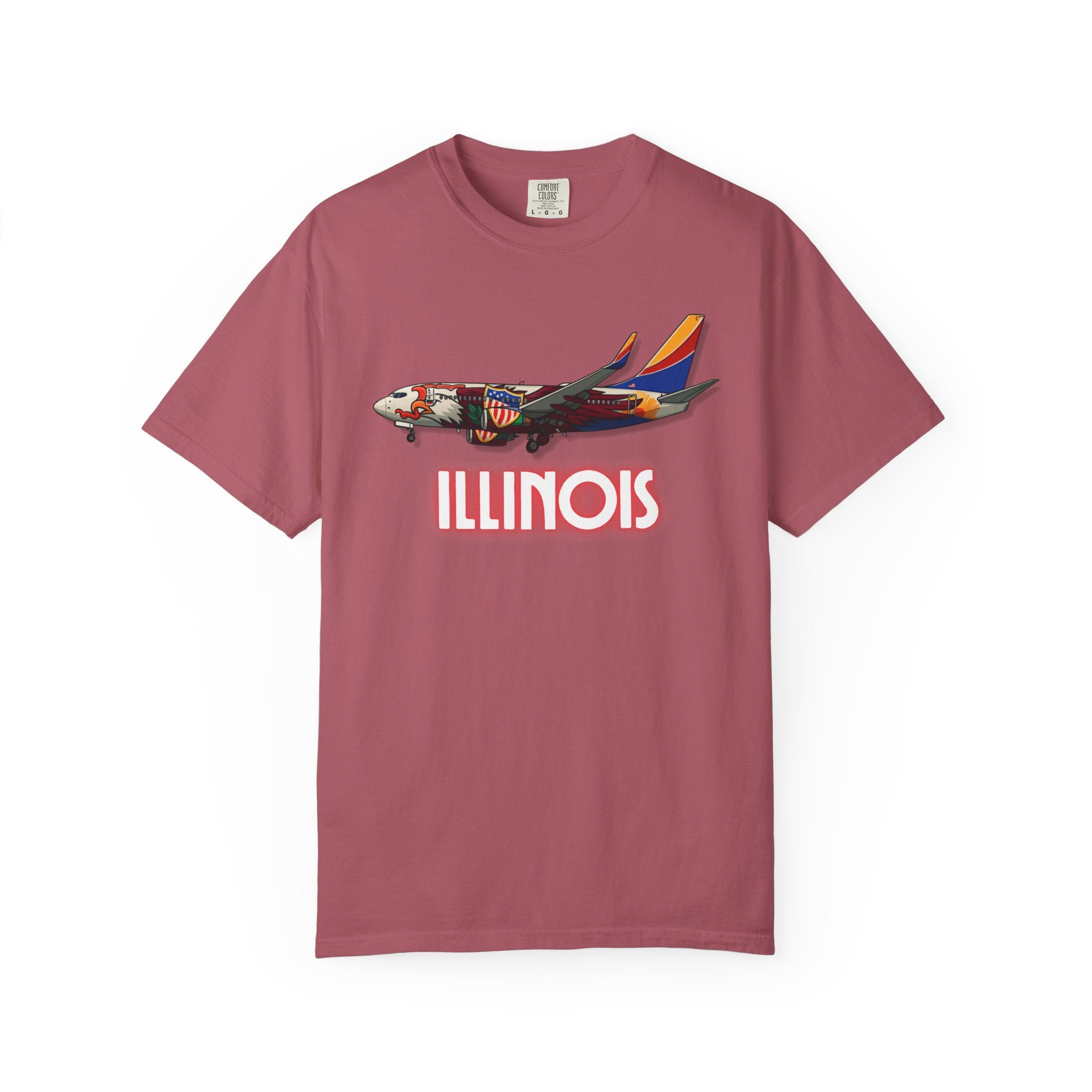 The ILLINOIS | State Flag | 737 Plane T-Shirt