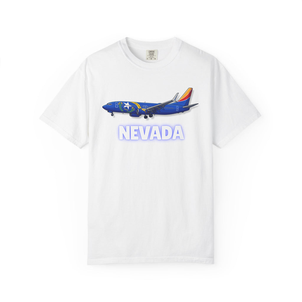 The NEVADA | State Flag | 737 Plane T-Shirt