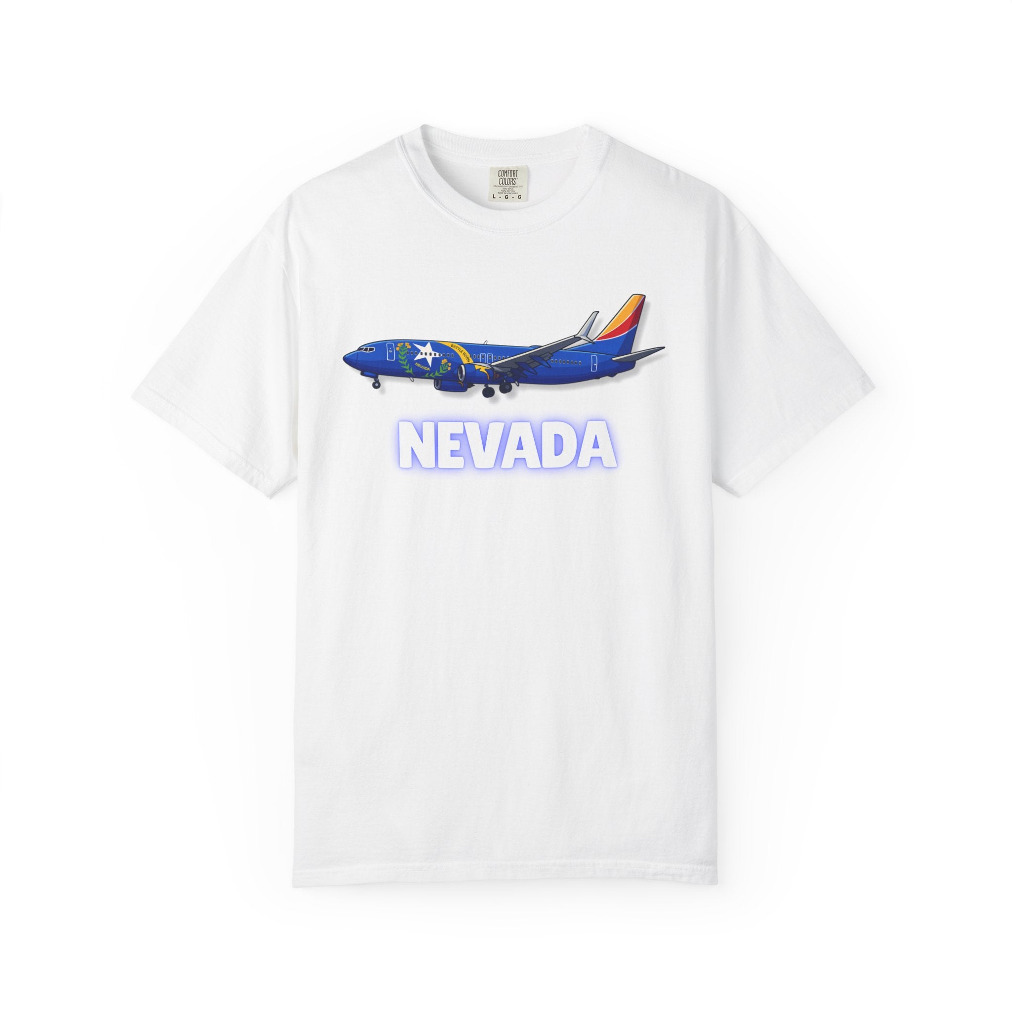 The NEVADA | State Flag | 737 Plane T-Shirt