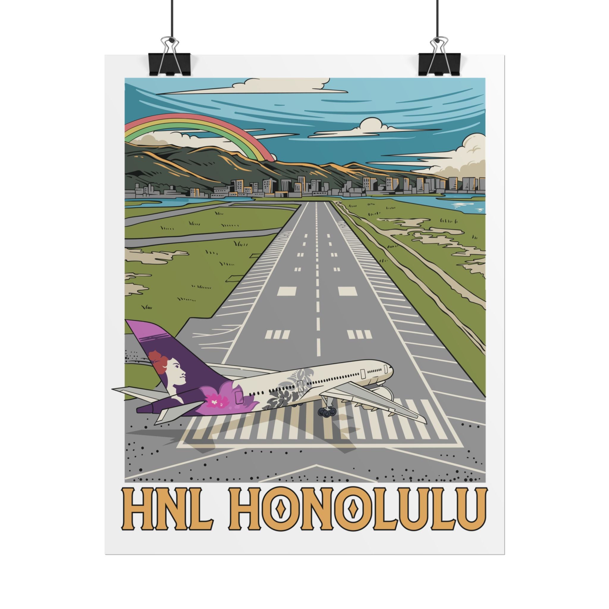 Rolled Poster - HNL Honolulu (HAL 787 Edition)