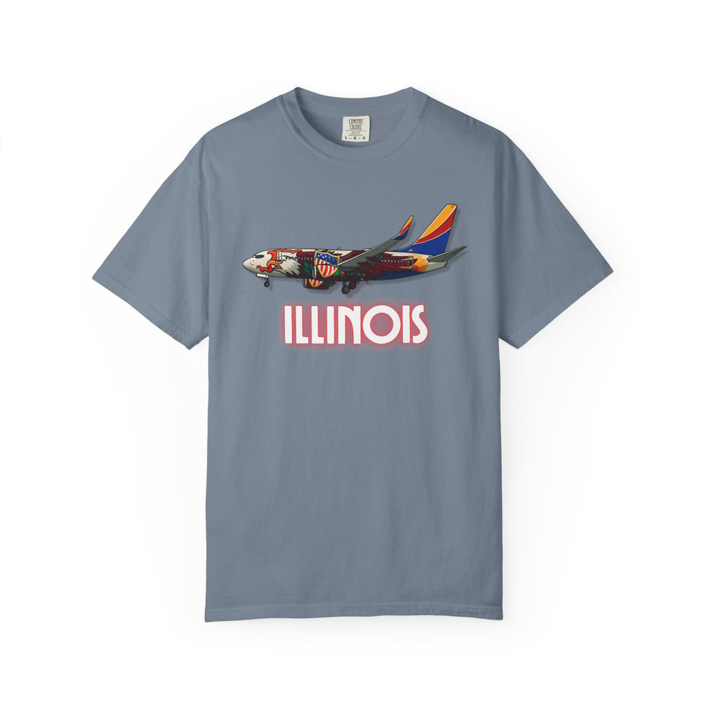 The ILLINOIS | State Flag | 737 Plane T-Shirt
