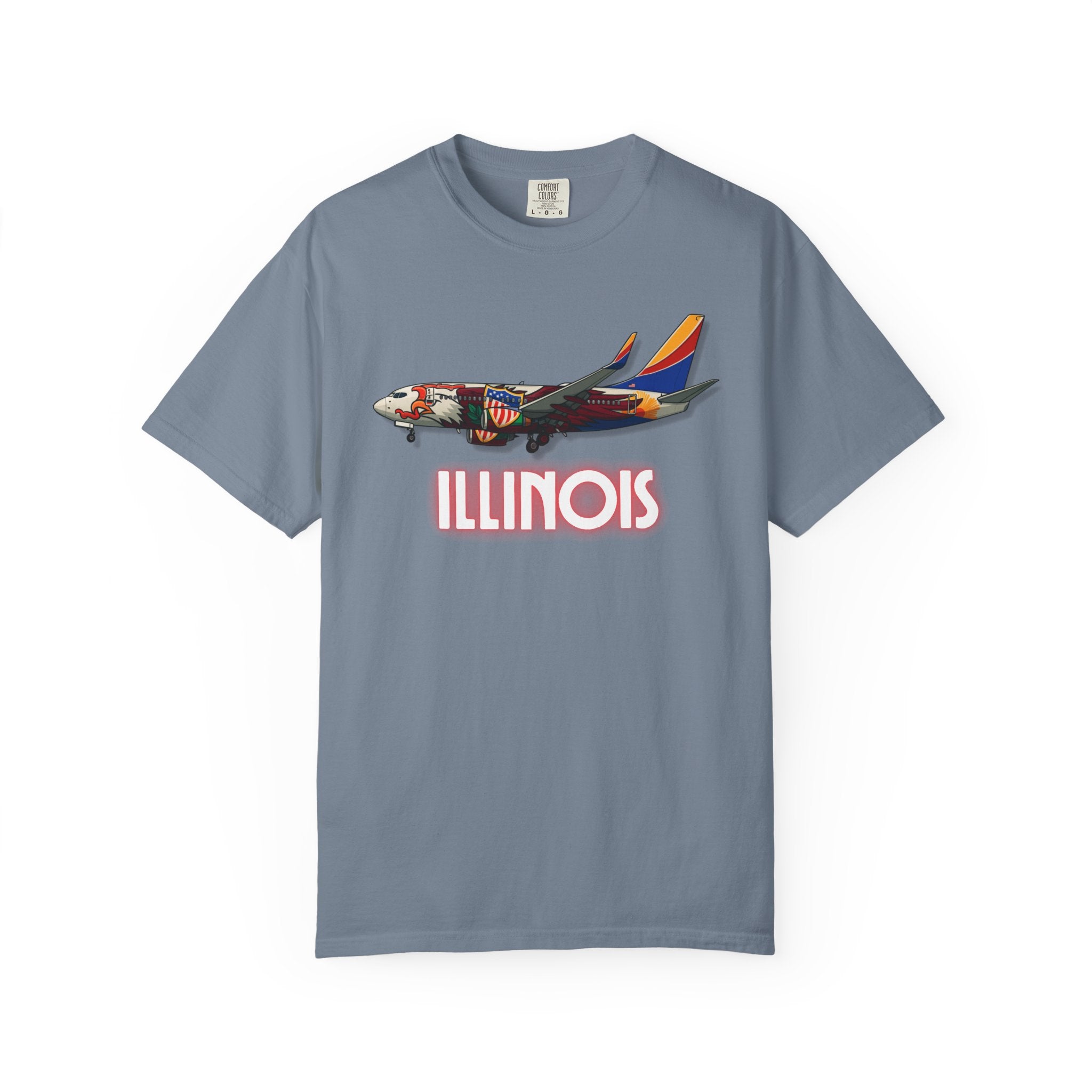 The ILLINOIS | State Flag | 737 Plane T-Shirt