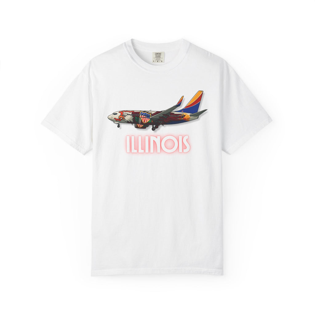 The ILLINOIS | State Flag | 737 Plane T-Shirt
