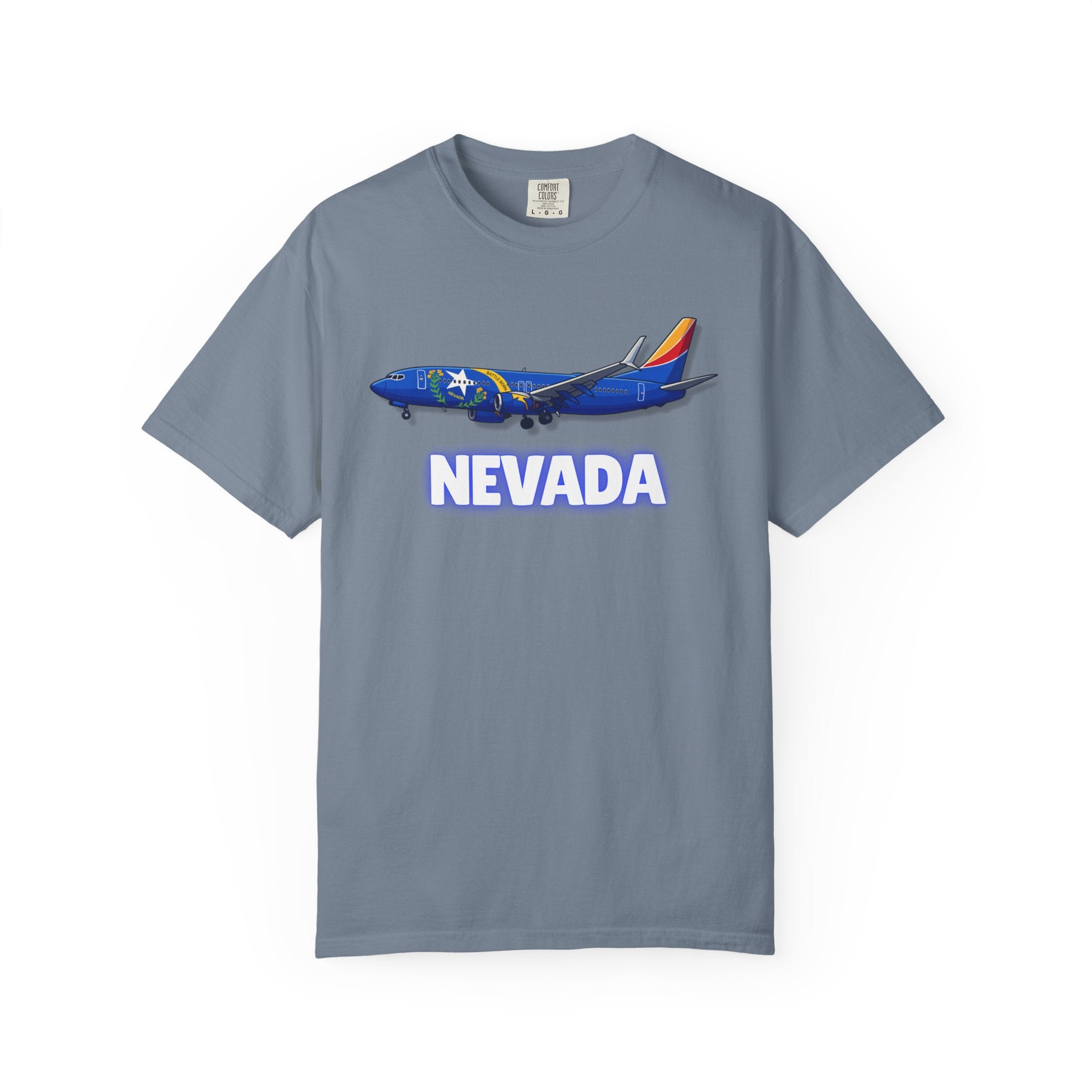 The NEVADA | State Flag | 737 Plane T-Shirt