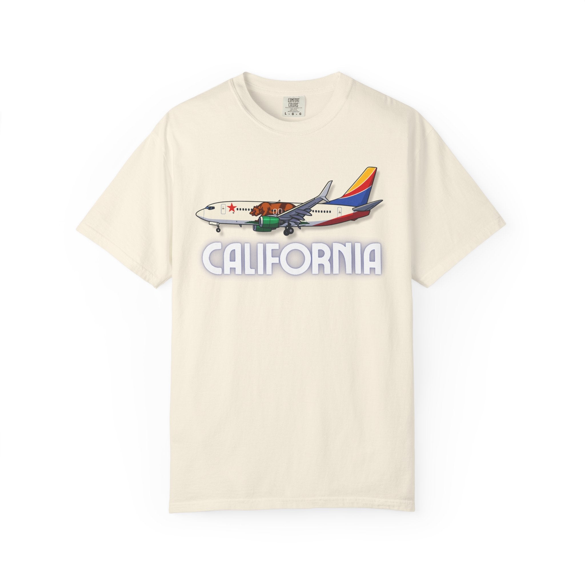 The CALIFORNIA | State Flag | 737 Plane T-Shirt