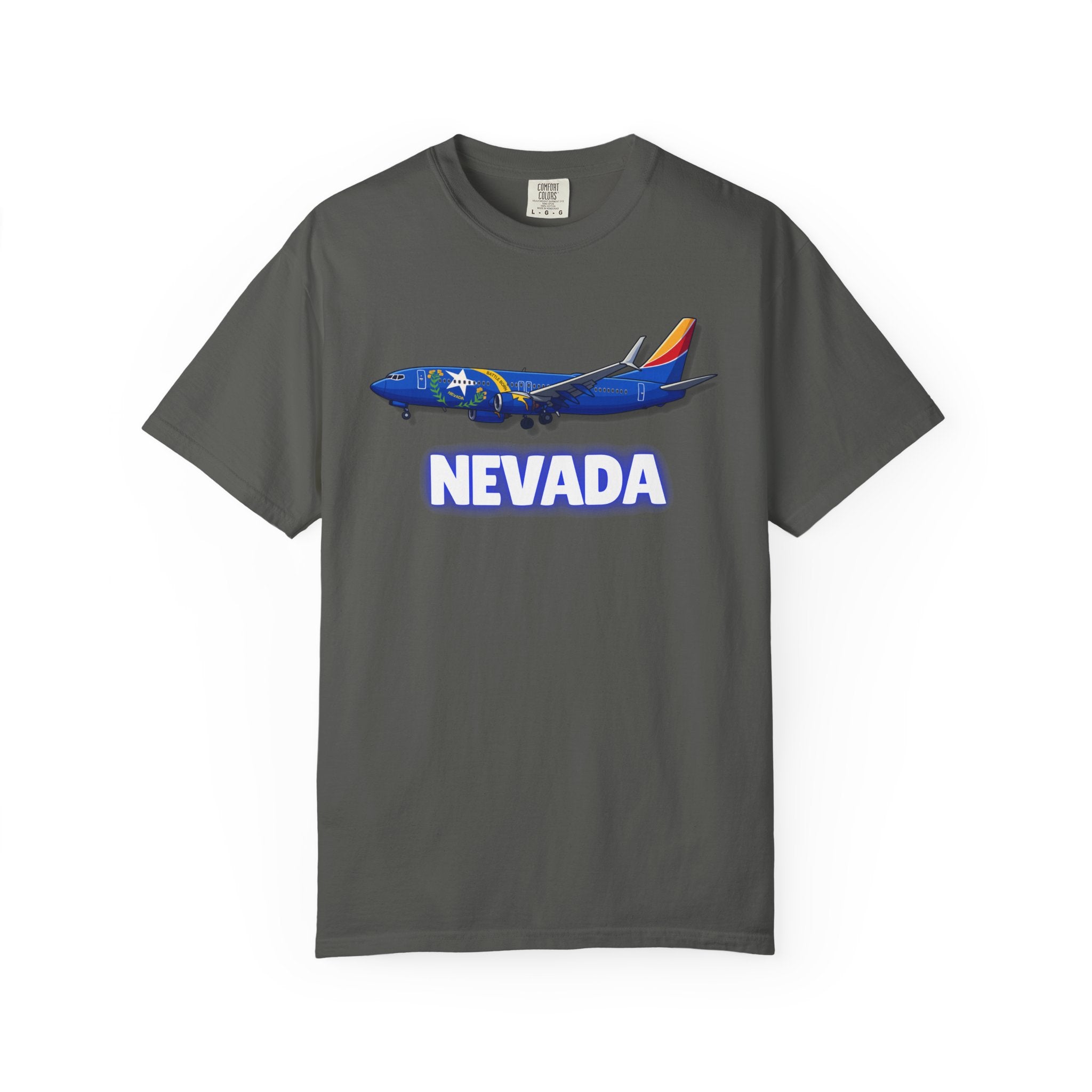 The NEVADA | State Flag | 737 Plane T-Shirt