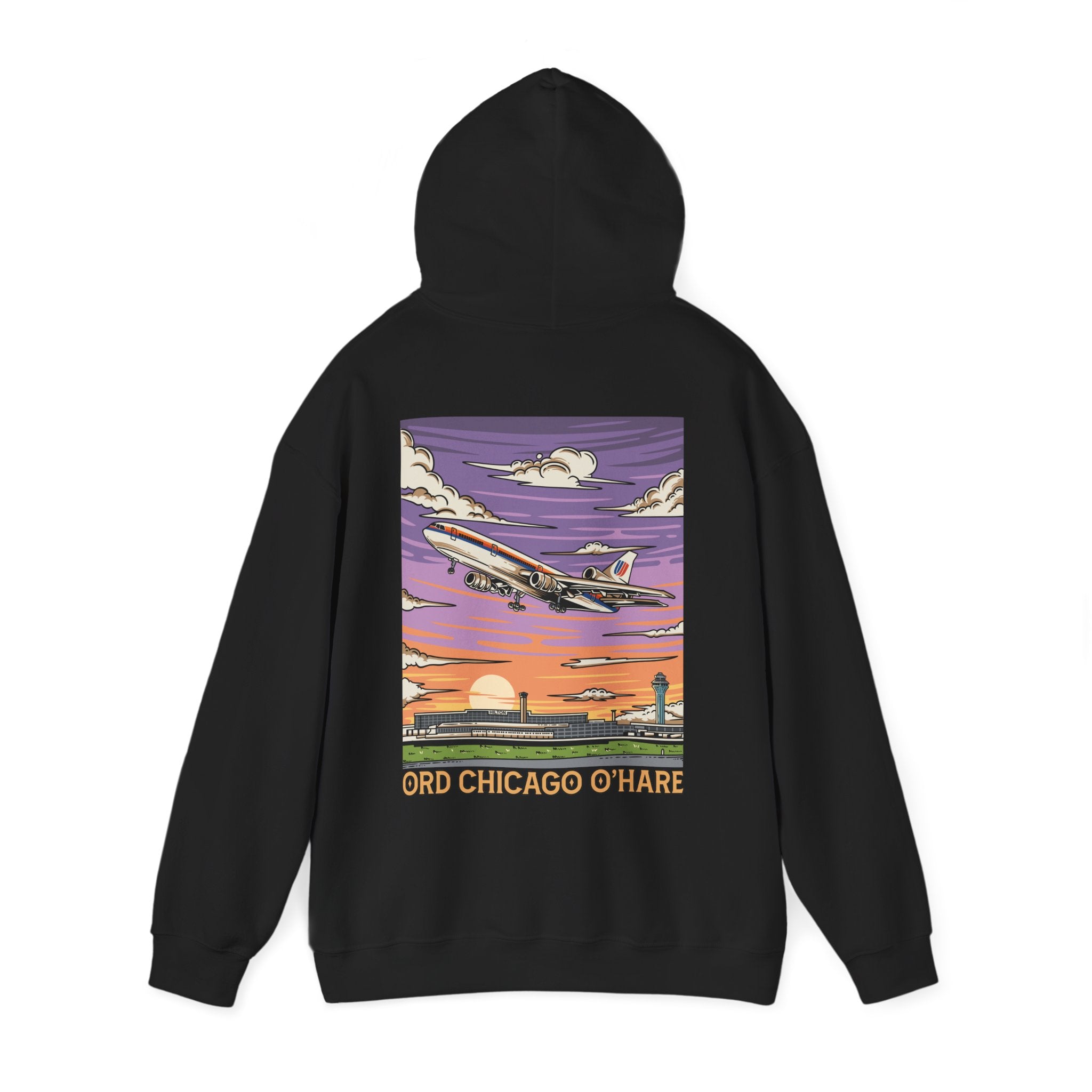 ORD Chicago O'Hare Intl. Airport Hooded Sweatshirt (Hoodie)
