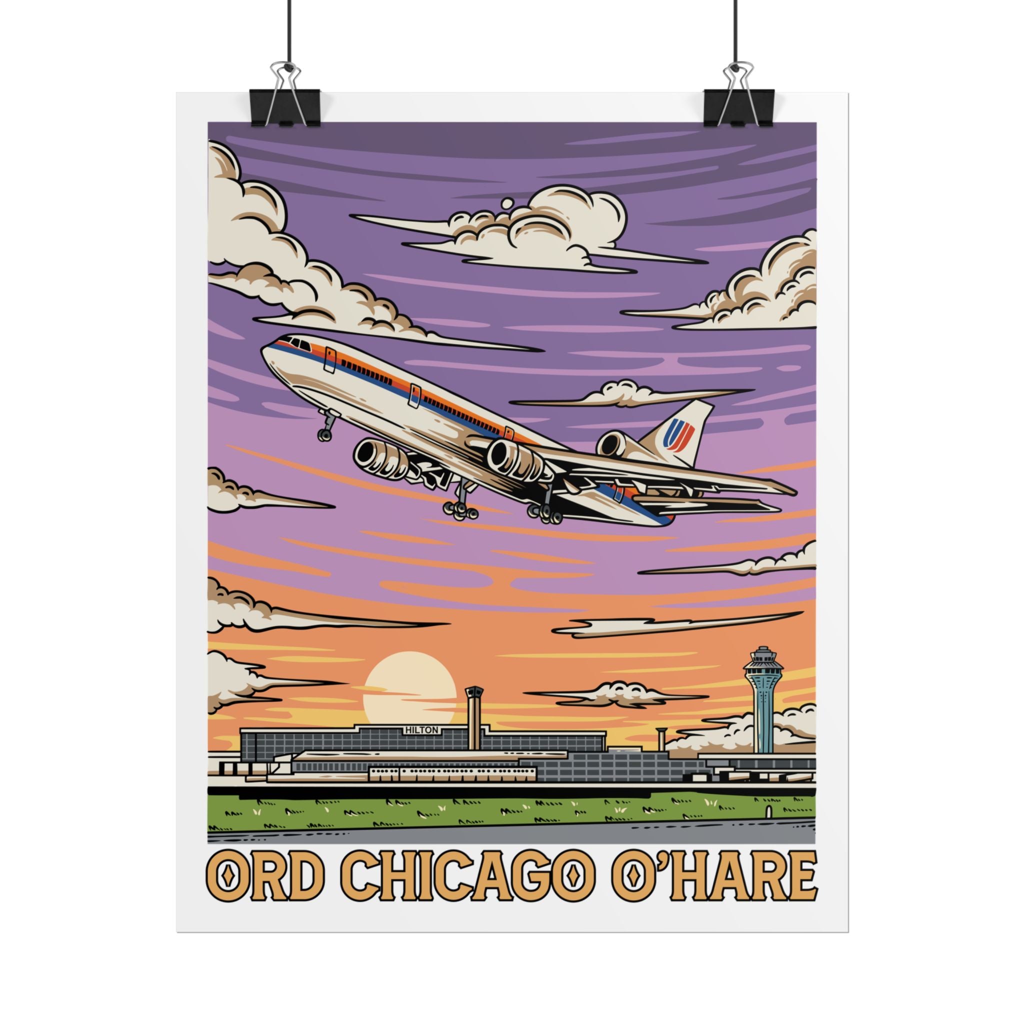 Rolled Poster - ORD Chicago O'Hare