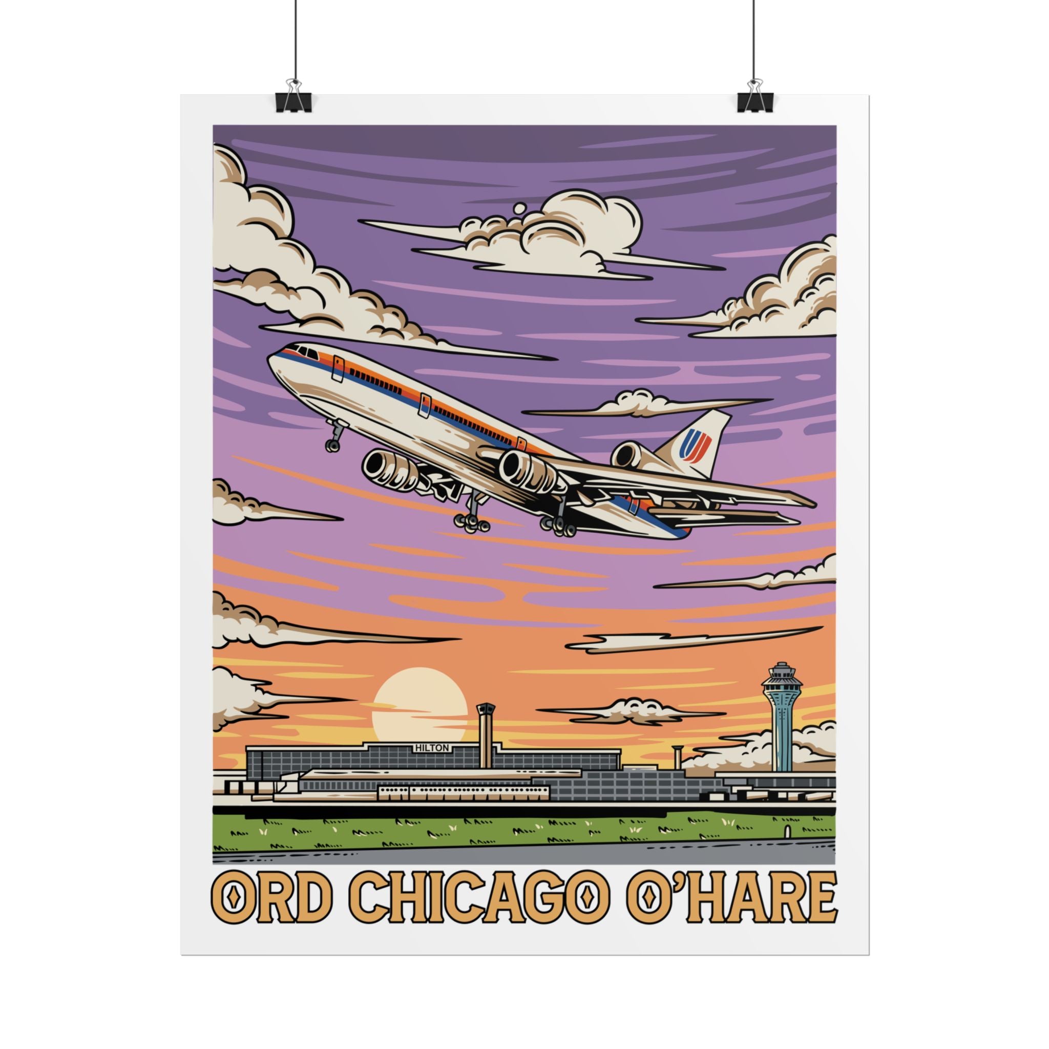 Rolled Poster - ORD Chicago O'Hare