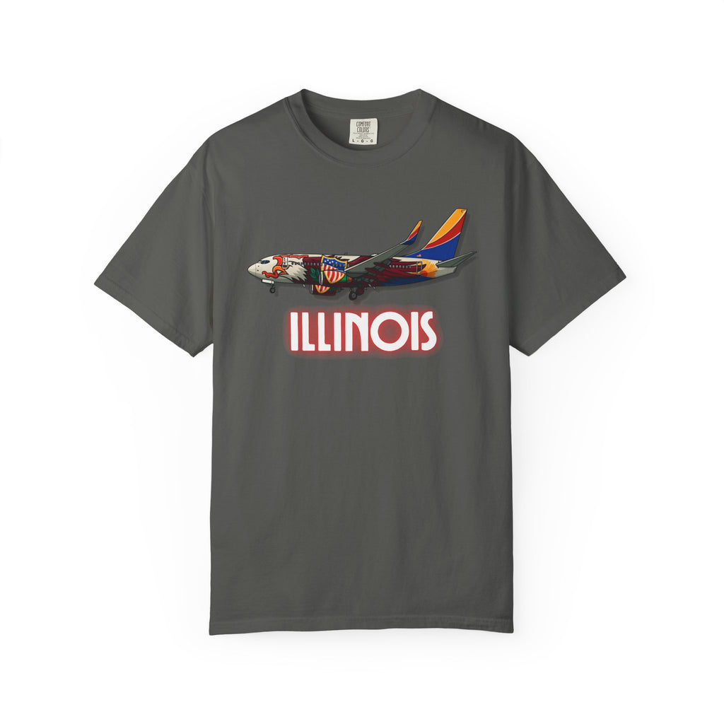 The ILLINOIS | State Flag | 737 Plane T-Shirt