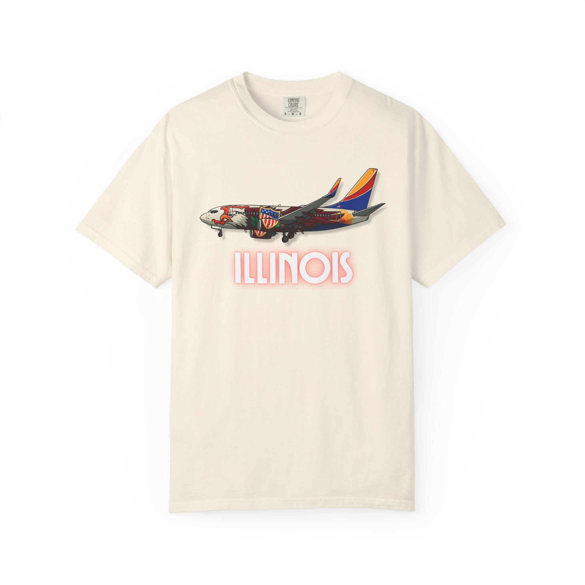 The ILLINOIS | State Flag | 737 Plane T-Shirt