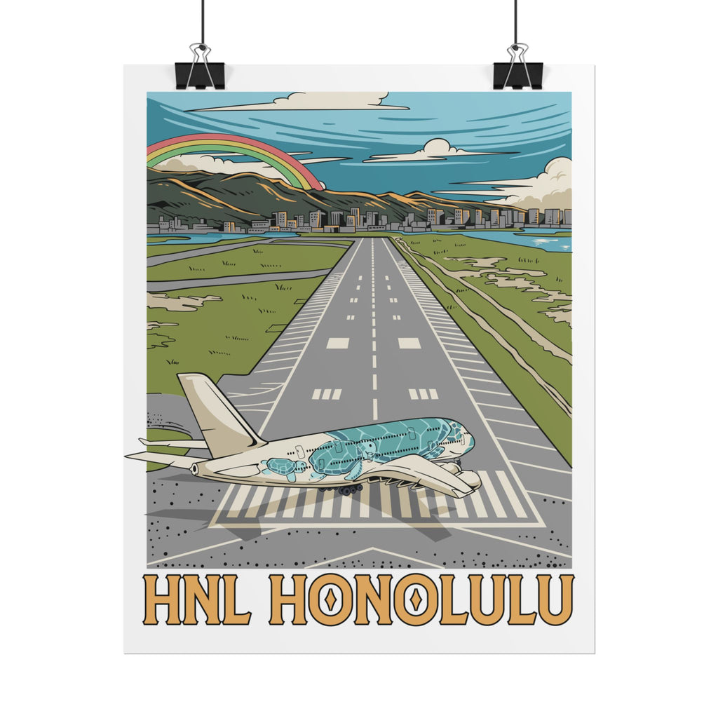 Rolled Poster - HNL Honolulu (Honu Edition)