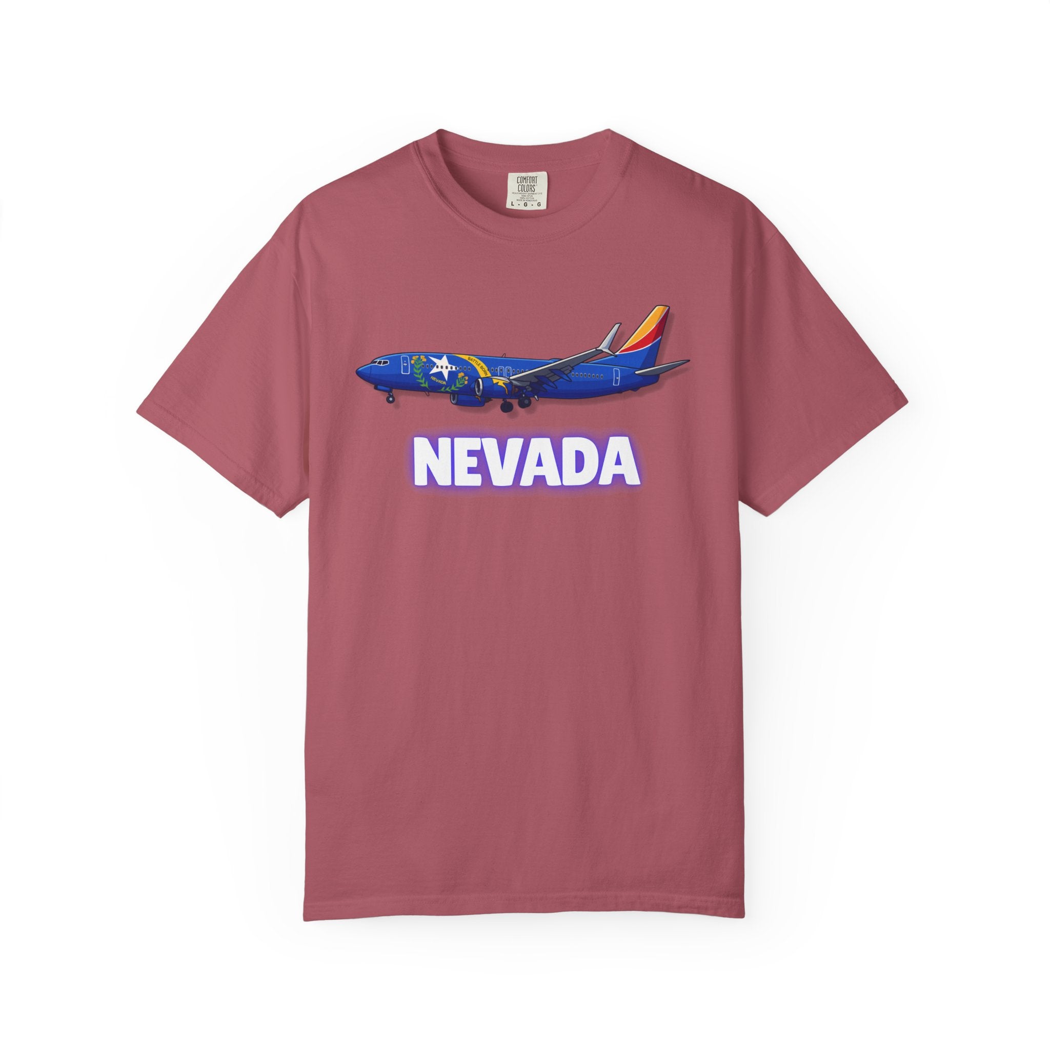 The NEVADA | State Flag | 737 Plane T-Shirt