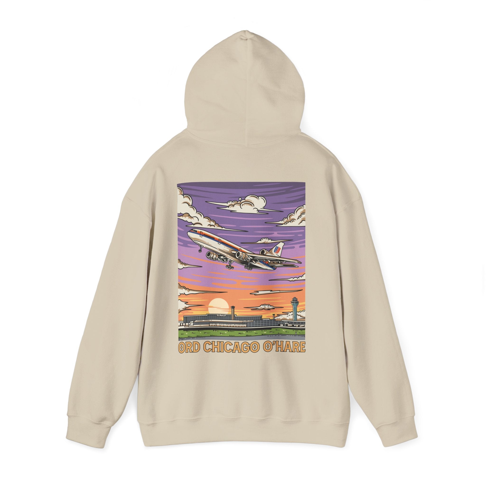 ORD Chicago O'Hare Intl. Airport Hooded Sweatshirt (Hoodie)