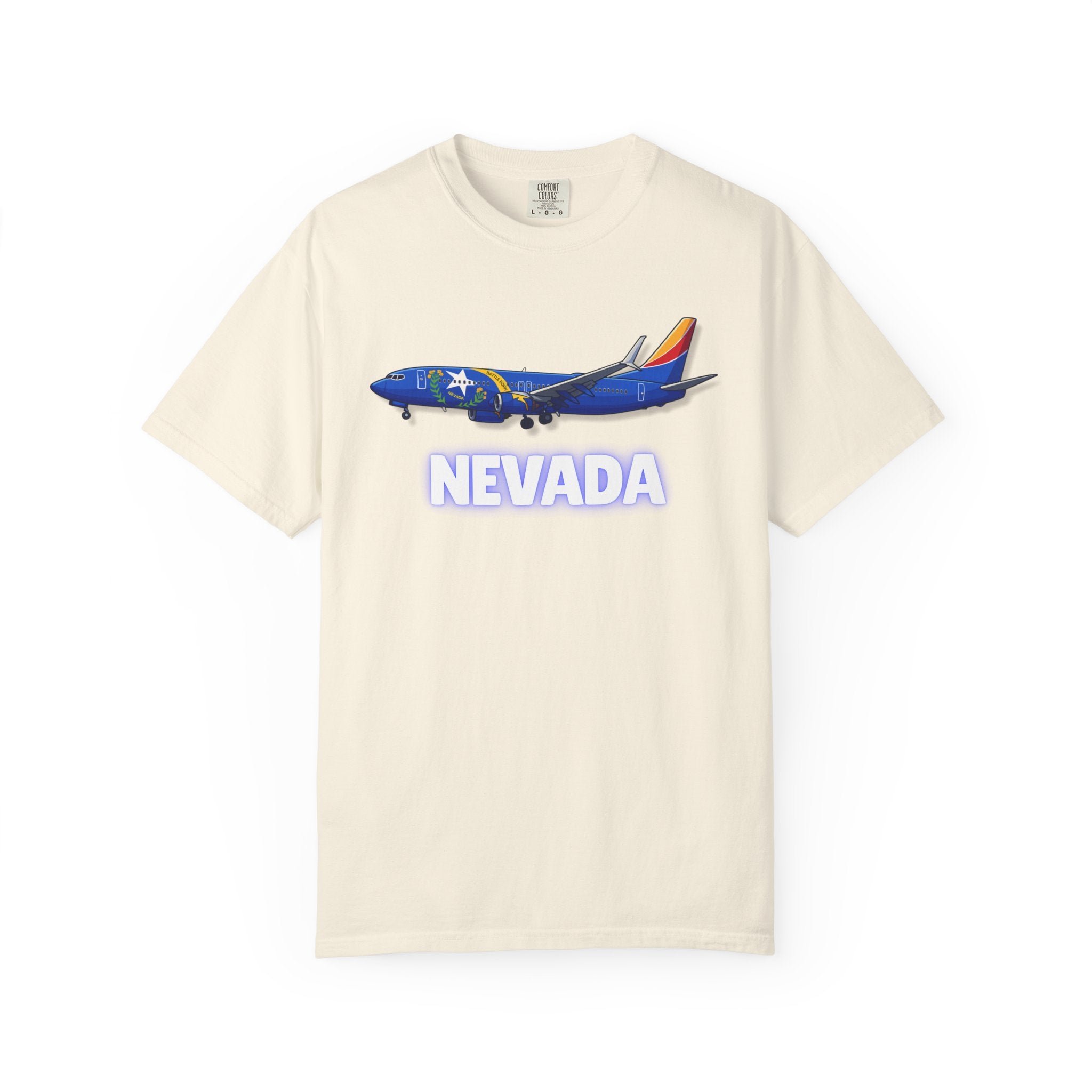 The NEVADA | State Flag | 737 Plane T-Shirt