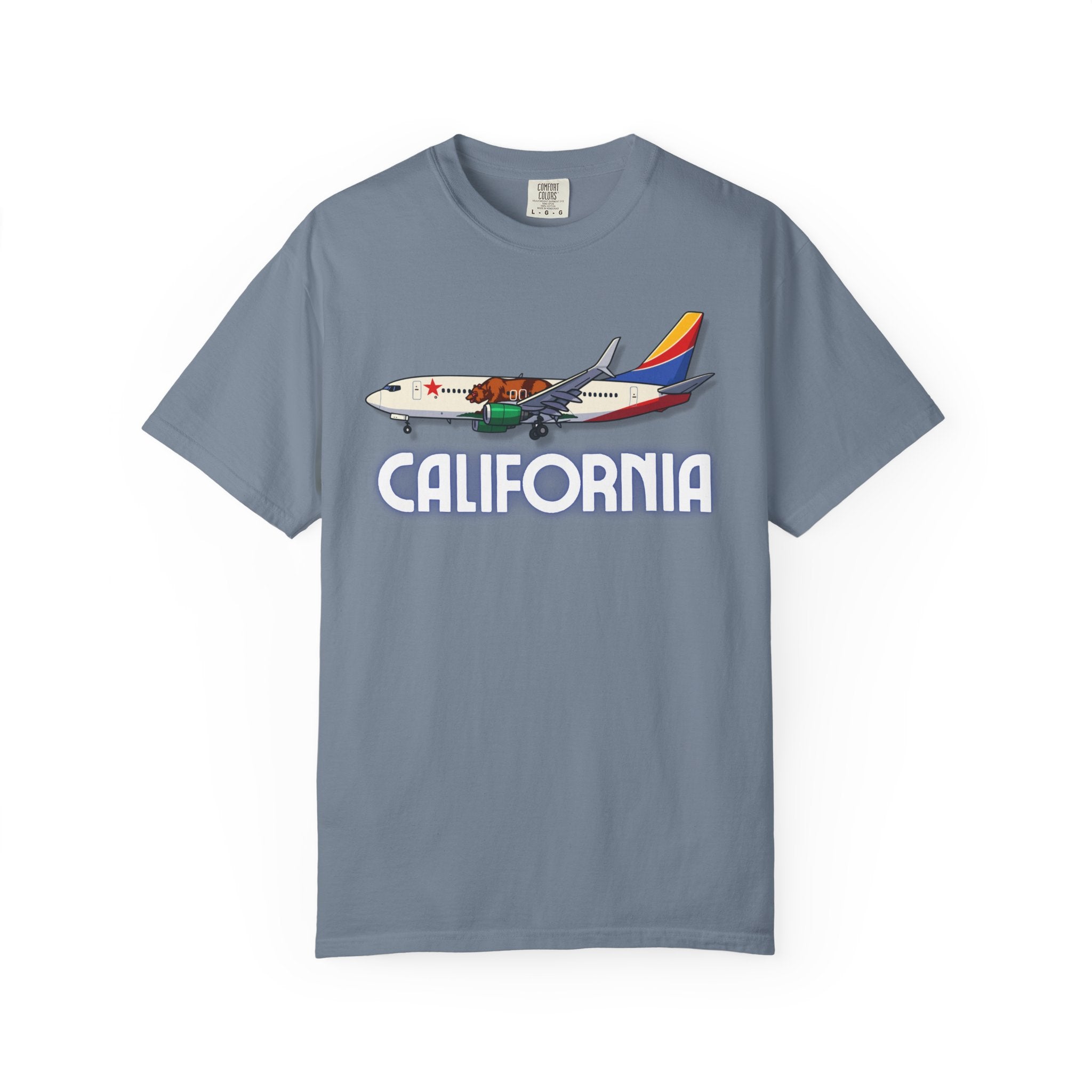 The CALIFORNIA | State Flag | 737 Plane T-Shirt